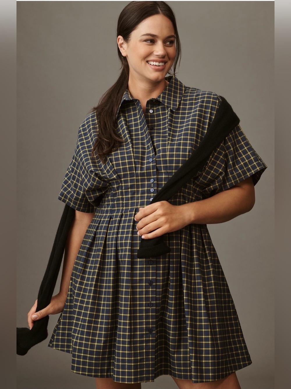 Anthropologie Exquise Tobie Mini Shirtdress Plaid